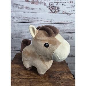 Bellzi Horszi Plush Horse Stuffed Animal Brown Tan Soft Kawaii Toy 11"